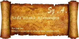 Széplaki Alexandra névjegykártya